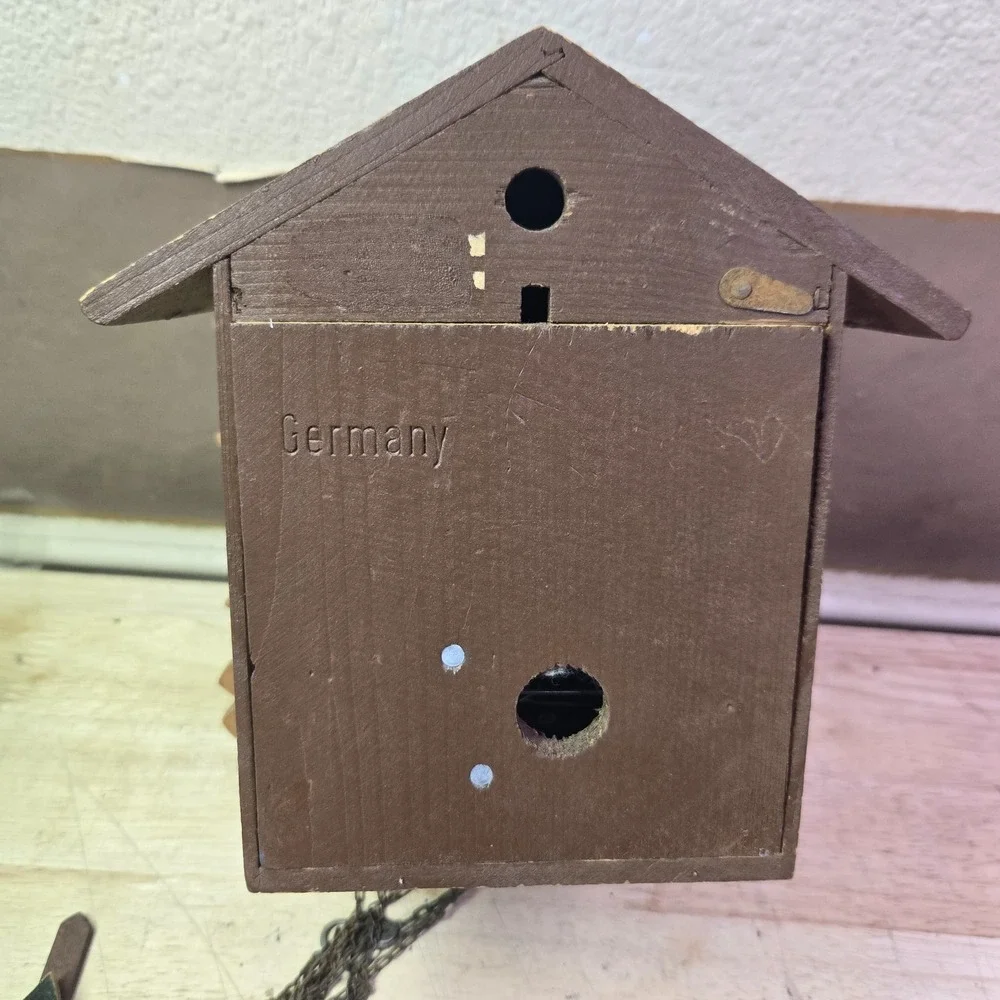 VINTAGE CUCKOO CLOCK MUSICAL E.‎ SCHMECKENBECHER W. GERMANY For Repair